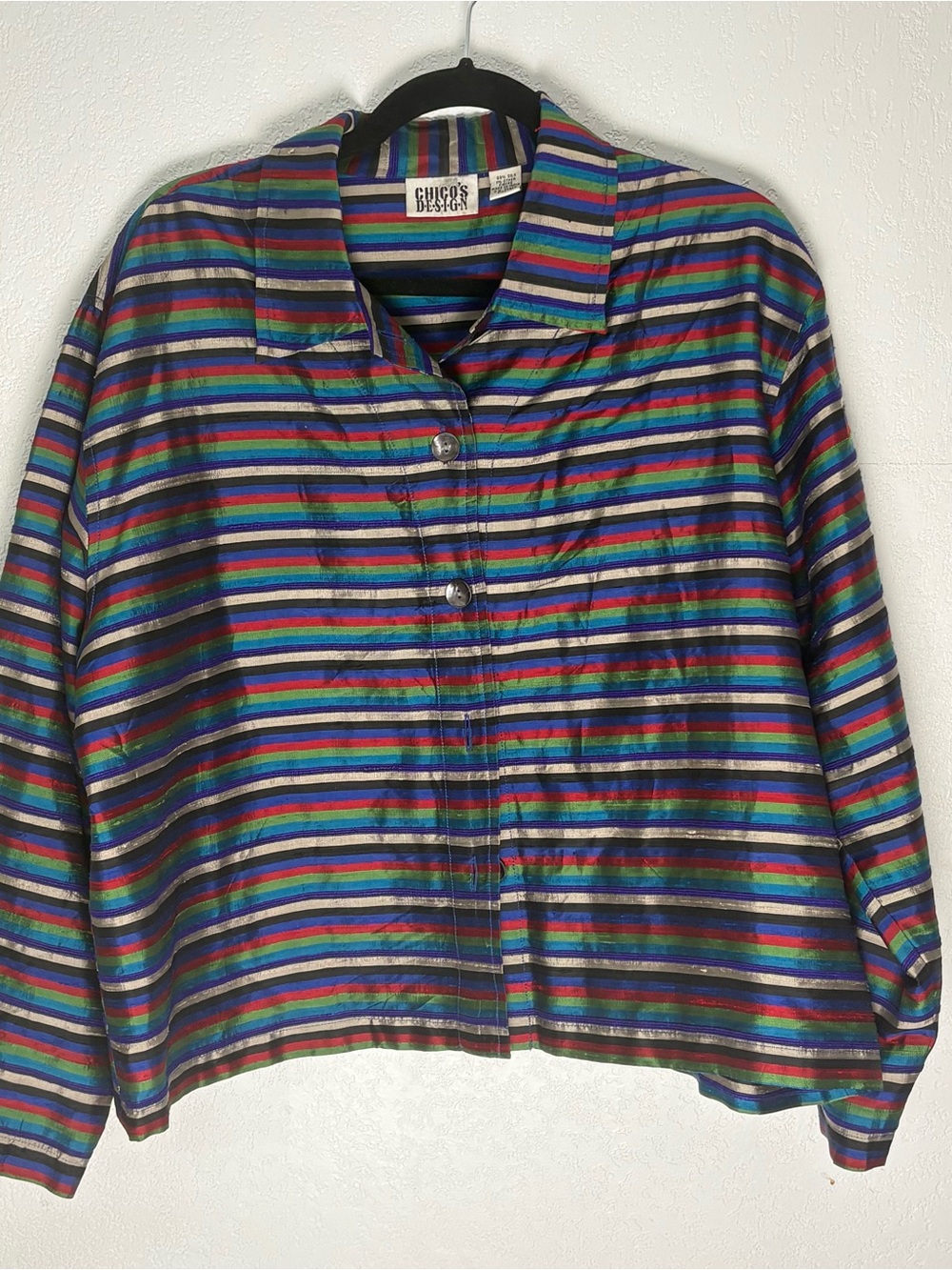 Vintage 90s Chico's Multicolor Striped Button Shirt
